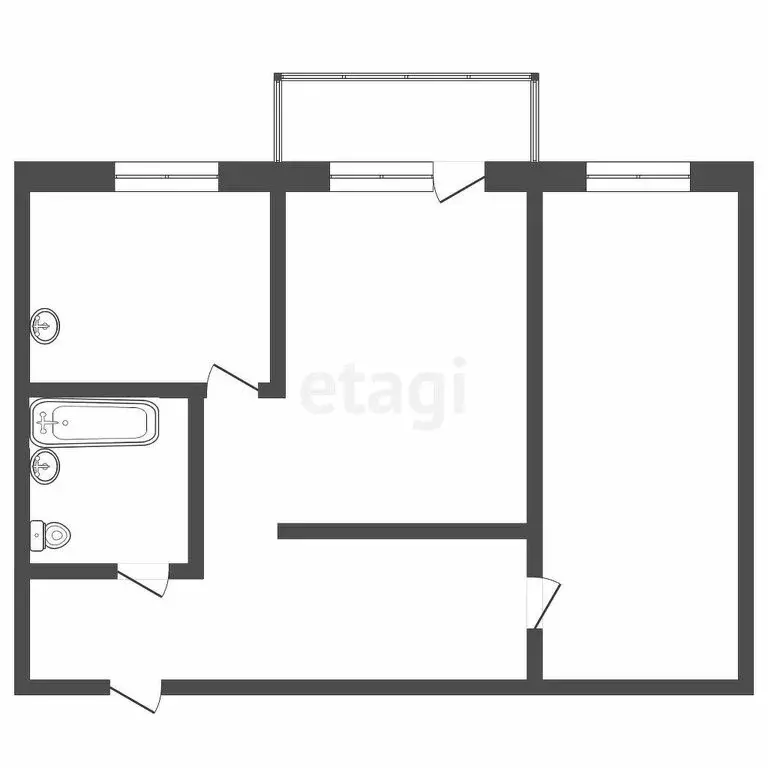 2-комнатная квартира: Томск, улица Котовского, 28 (41.2 м) - Фото 1