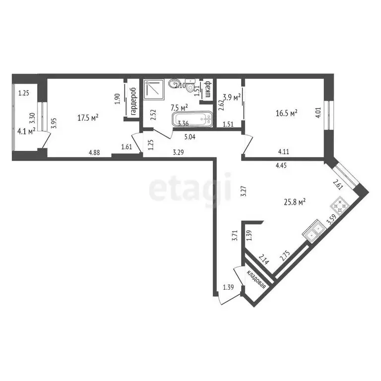 3-комнатная квартира: Абакан, Колхозная улица, 34 (98.5 м) - Фото 0