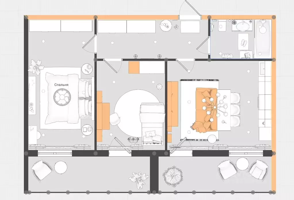 2-к кв. Амурская область, Благовещенск Технический пер., 82 (72.3 м) - Фото 1