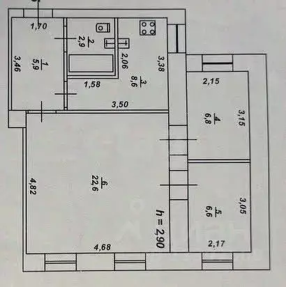 3-к кв. Тверская область, Тверь Пушкинская ул., 9 (54.0 м) - Фото 2