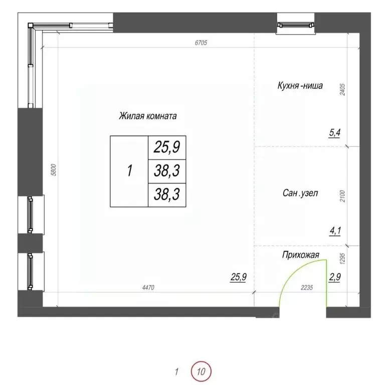 1-к кв. Приморский край, Владивосток ул. Невельского, 4с2 (38.3 м) - Фото 1