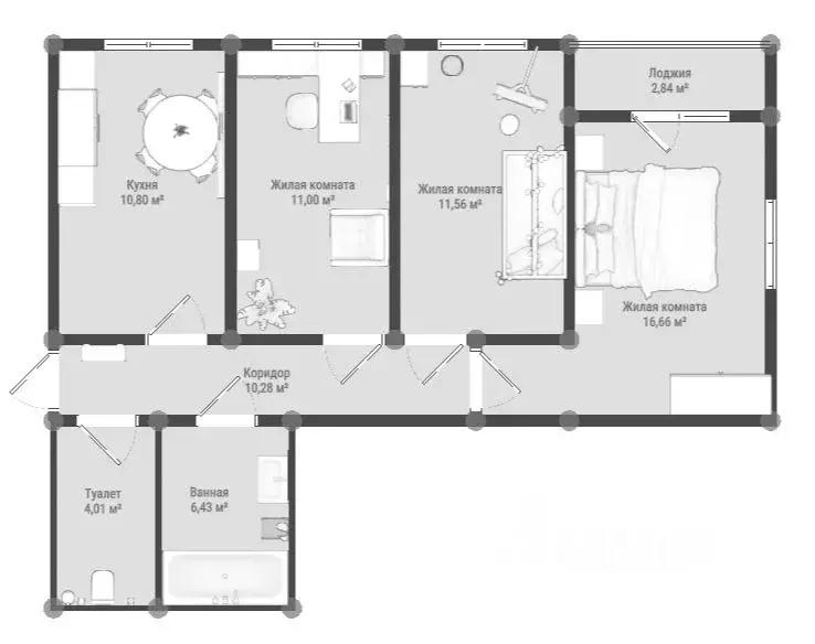 3-к кв. Крым, Керчь ш. Вокзальное, 147 (72.16 м) - Фото 1