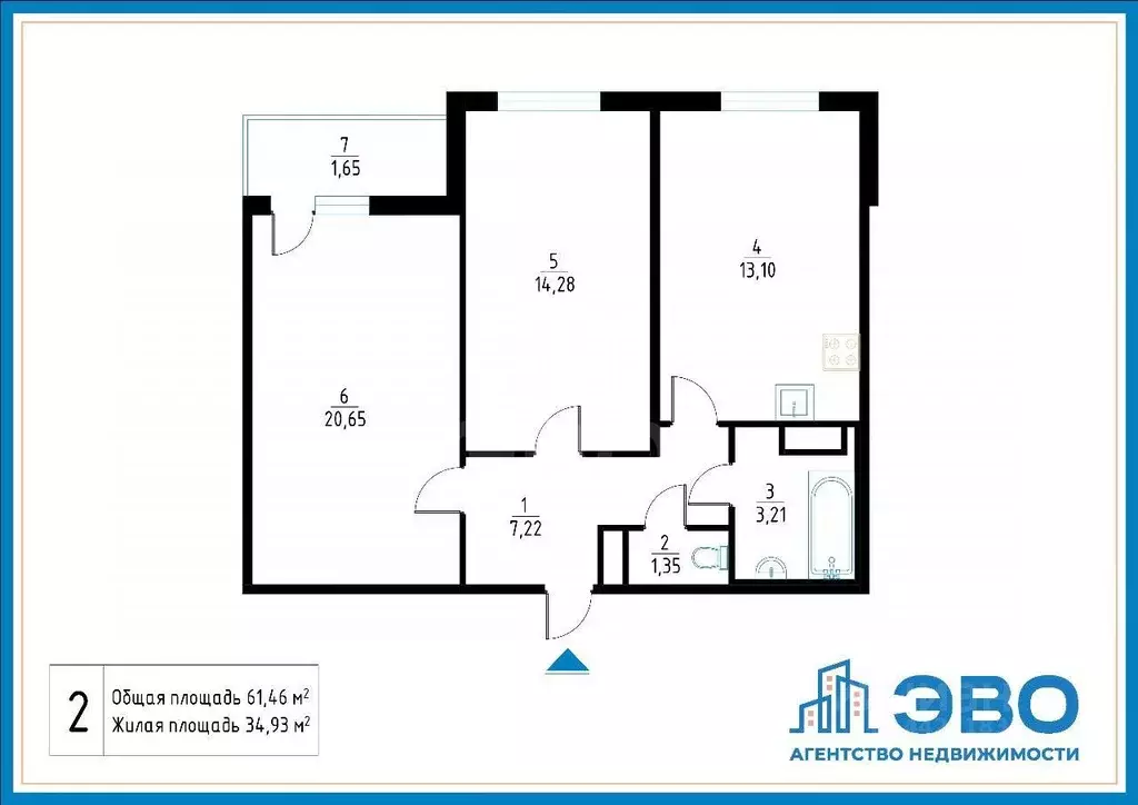 2-к кв. Санкт-Петербург Ленинский просп., 68 (59.3 м) - Фото 2