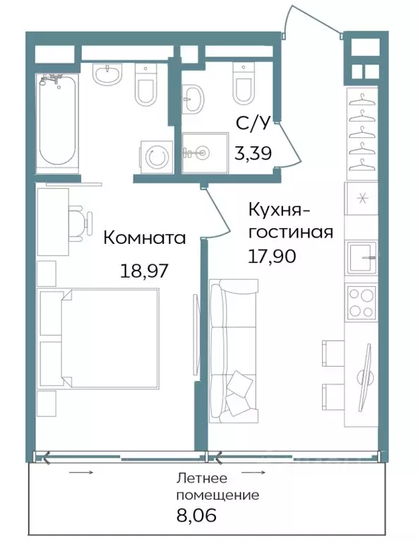 1-к кв. Крым, Саки ул. Морская (48.32 м) - Фото 0
