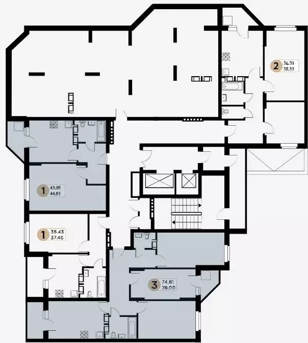 3-к кв. Самарская область, Самара Московское шоссе, 18-й км, 53 (76.7 ... - Фото 2