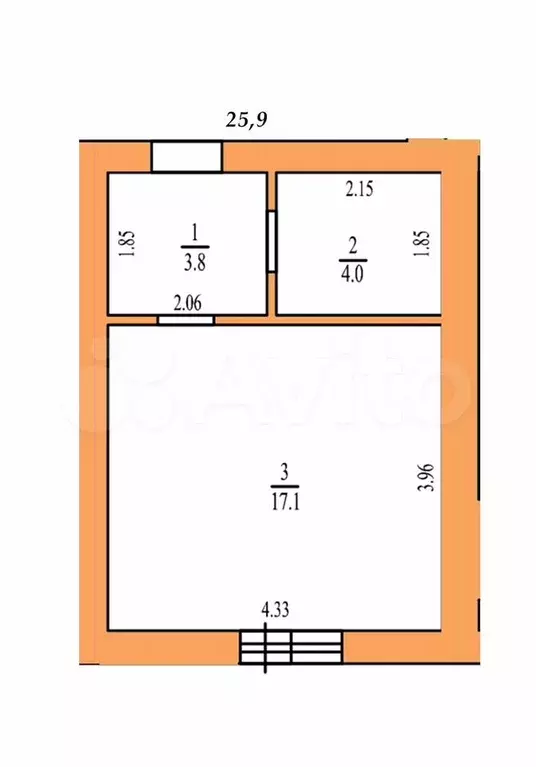 Квартира-студия, 29 м, 4/4 эт. - Фото 0