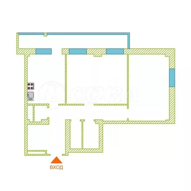 2-комнатная квартира: Тюмень, бульвар Бориса Щербины, 18 (74 м) - Фото 2