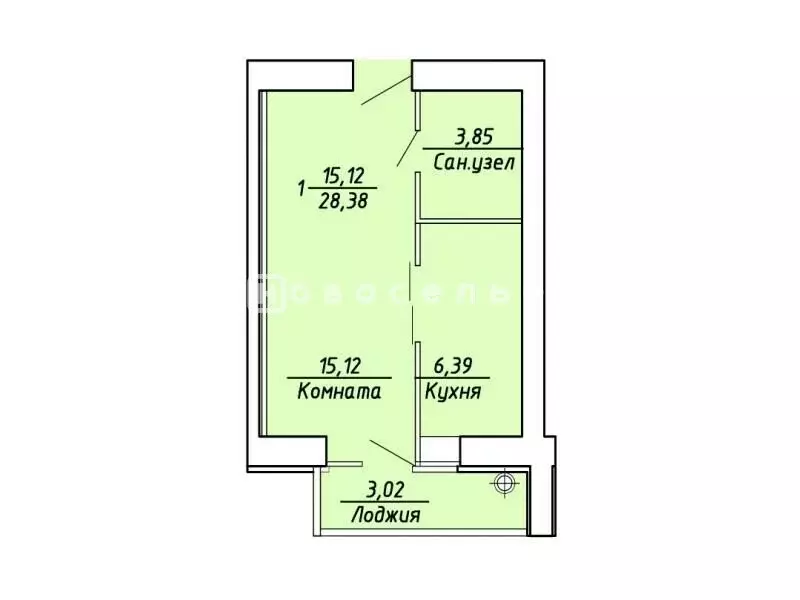 1-комнатная квартира: Рязань, Михайловское шоссе, 234к1 (29 м) - Фото 2