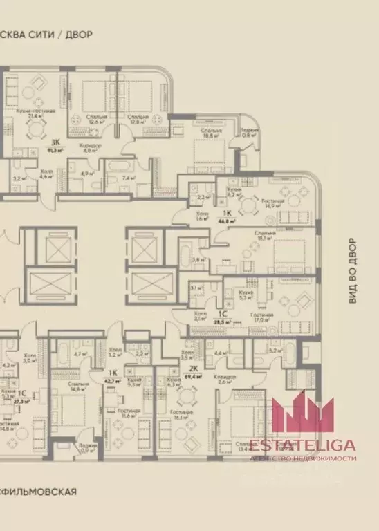 Студия Москва Мосфильмовская ул., 100 (28.5 м) - Фото 2