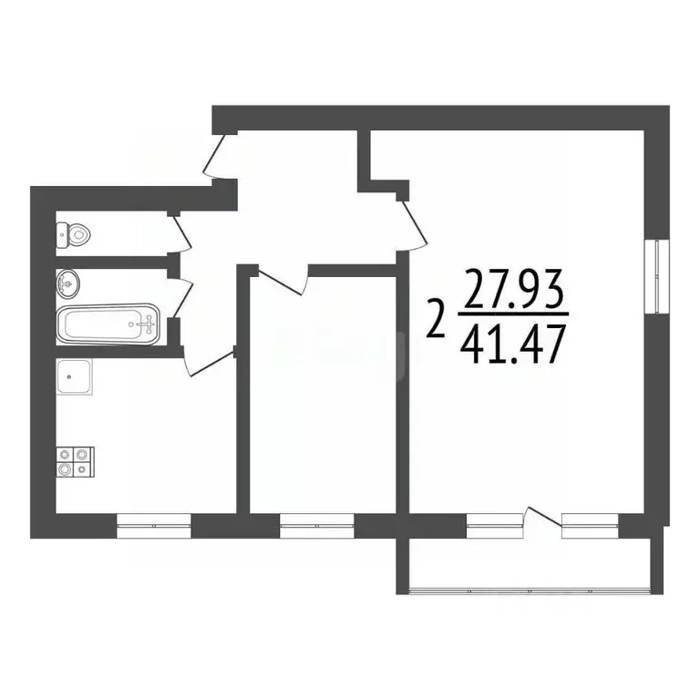 3-к кв. Тульская область, Тула ул. Академика Павлова, 1Д (42.2 м) - Фото 2