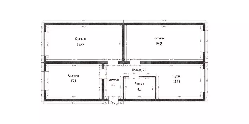 3-комнатная квартира: Каспийск, Октябрьская улица, 8 (74 м) - Фото 1