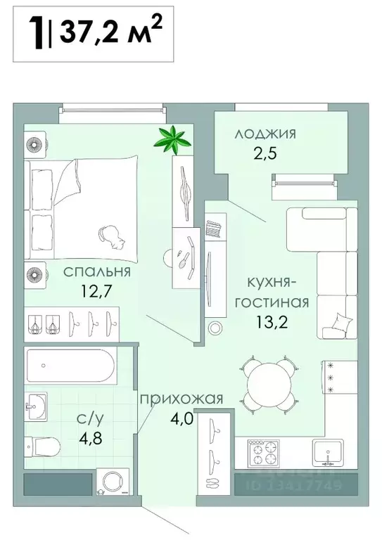 1-к кв. Тверская область, Тверь Южный мкр,  (37.2 м) - Фото 0