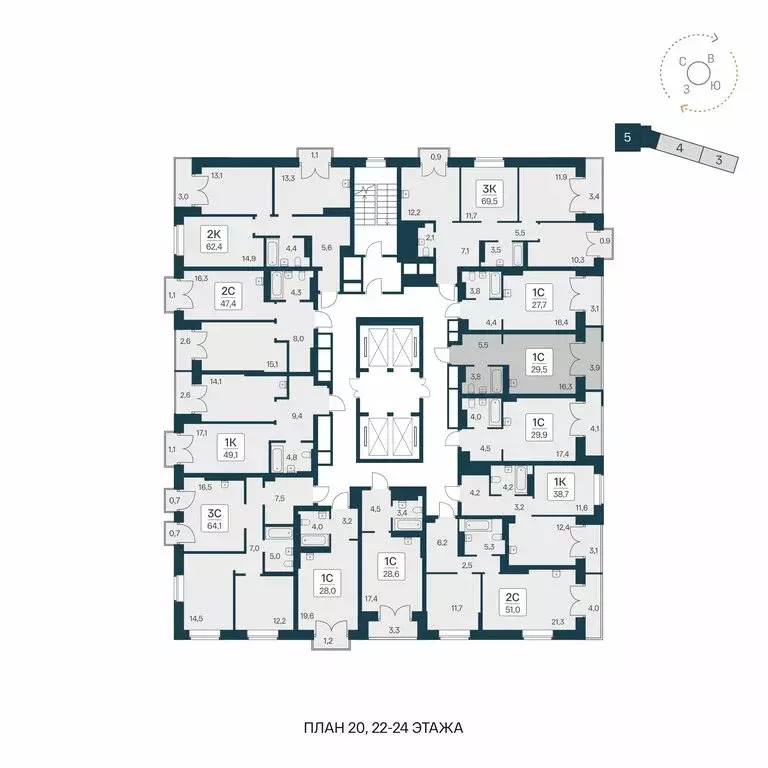 Квартира-студия: Новосибирск, ЖК Расцветай на Красном (29.5 м) - Фото 1