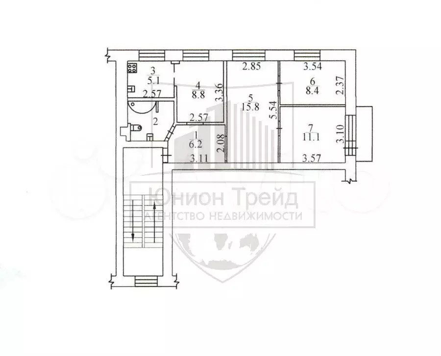 3-к. квартира, 61,9 м, 4/5 эт. - Фото 0