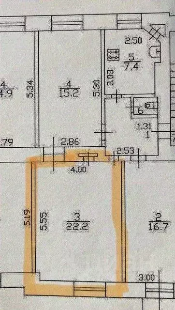 Комната, 22.2 м - Фото 1