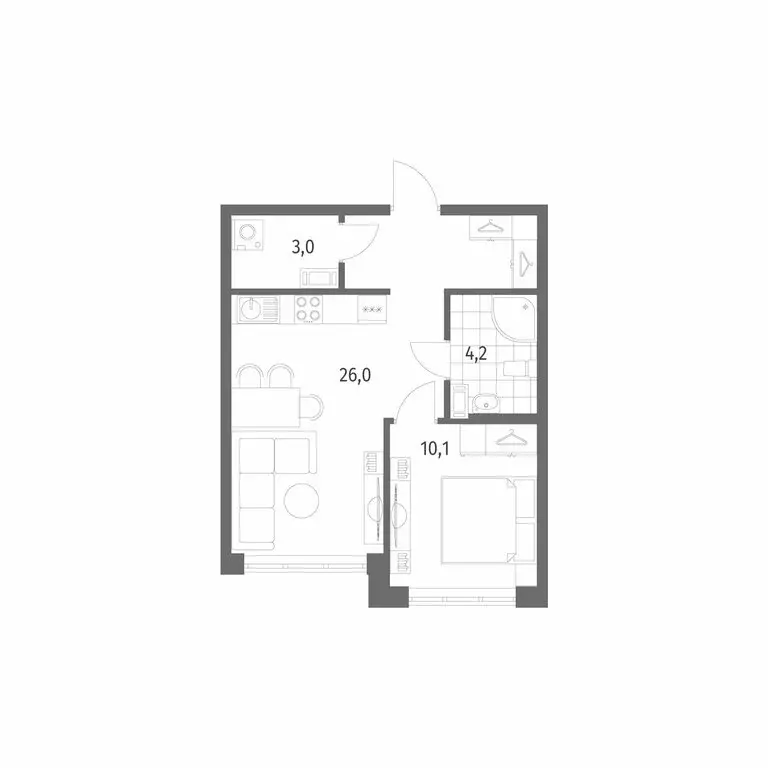 1-комнатная квартира: Новоселье, бульвар Белых Ночей, 3 (43.3 м) - Фото 1