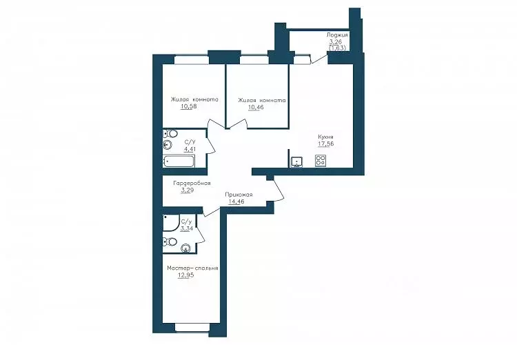 3-к кв. Вологодская область, Череповец 107-й мкр, ГринВилль жилой ... - Фото 1
