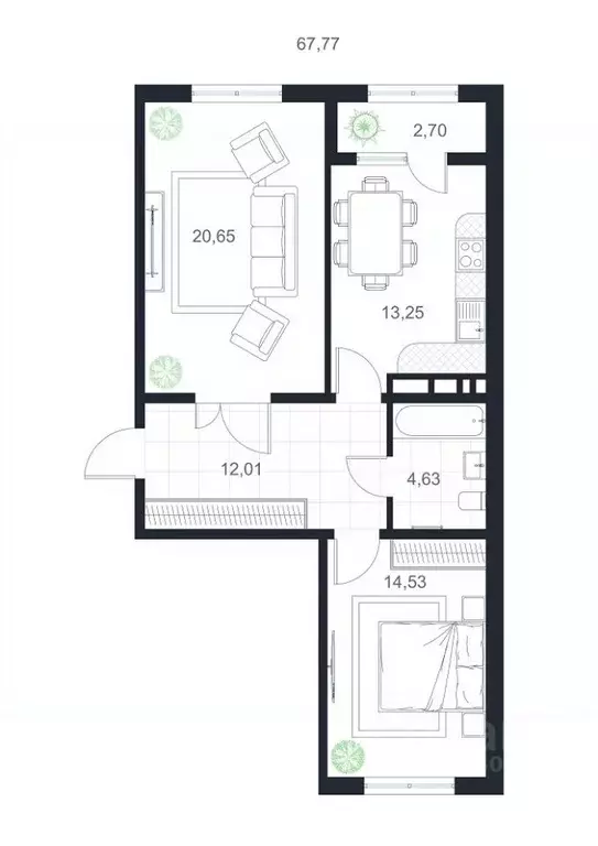 2-к кв. Дагестан, Каспийск просп. Акулиничева (67.77 м) - Фото 0