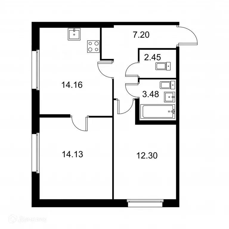 Продаётся 2-к квартира, 53.7 м - Фото 0