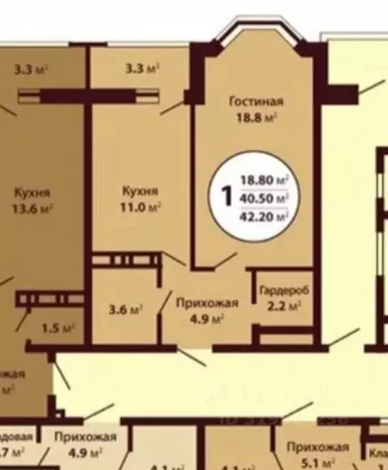 1-к кв. Краснодарский край, Краснодар проезд Репина, 5 (42.0 м) - Фото 0