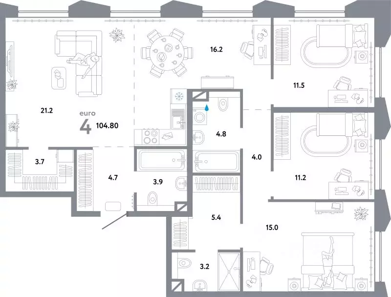 4-к кв. Москва Озерная ул., 42С7 (104.8 м) - Фото 1