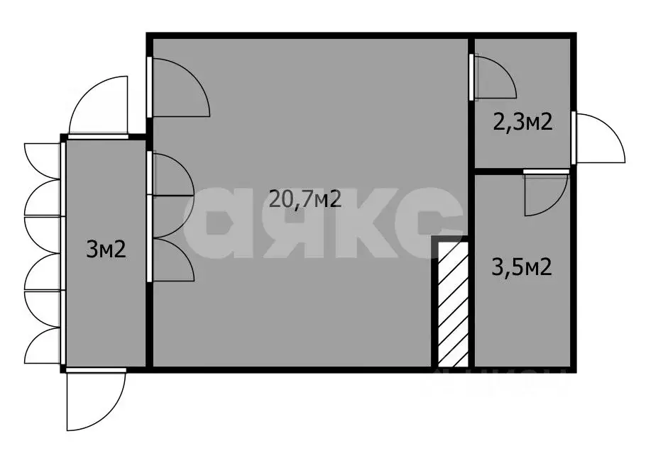 Студия Краснодарский край, Анапа Анапское ш., 24к4 (29.5 м) - Фото 2