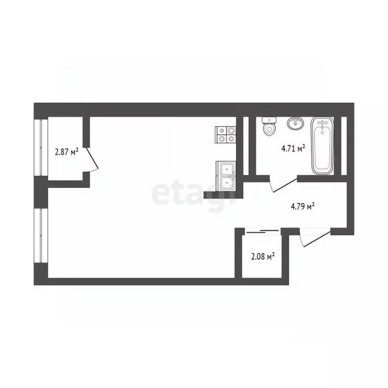 Студия Тюменская область, Тюменский муниципальный округ, д. Дударева ... - Фото 1