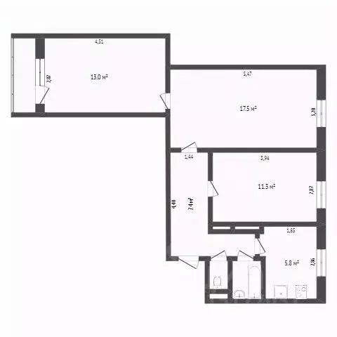 3-к кв. Ямало-Ненецкий АО, Новый Уренгой 2-й мкр, ул. ... - Фото 1