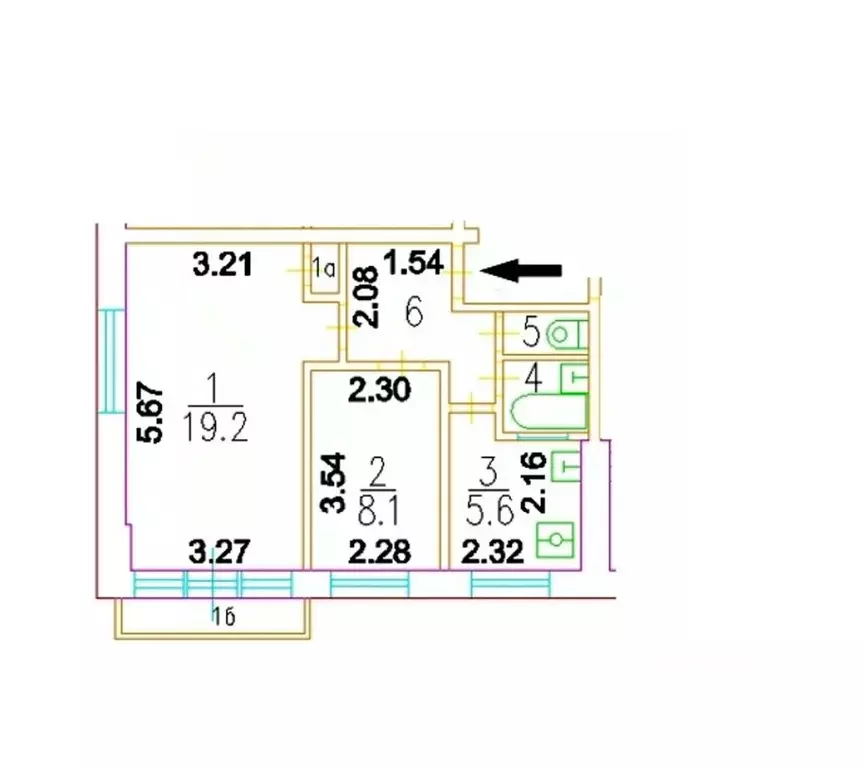 2-к кв. Москва Открытое ш., 27К3 (42.5 м) - Фото 2