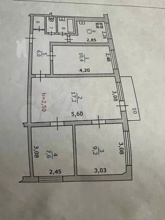 4-к. квартира, 61 м, 4/5 эт. - Фото 0