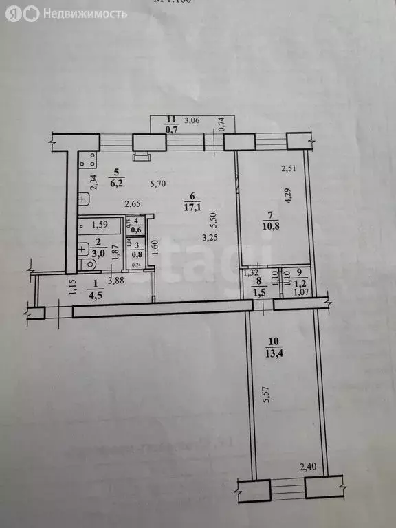 3-комнатная квартира: Чита, улица Ленина, 41 (59.8 м) - Фото 1