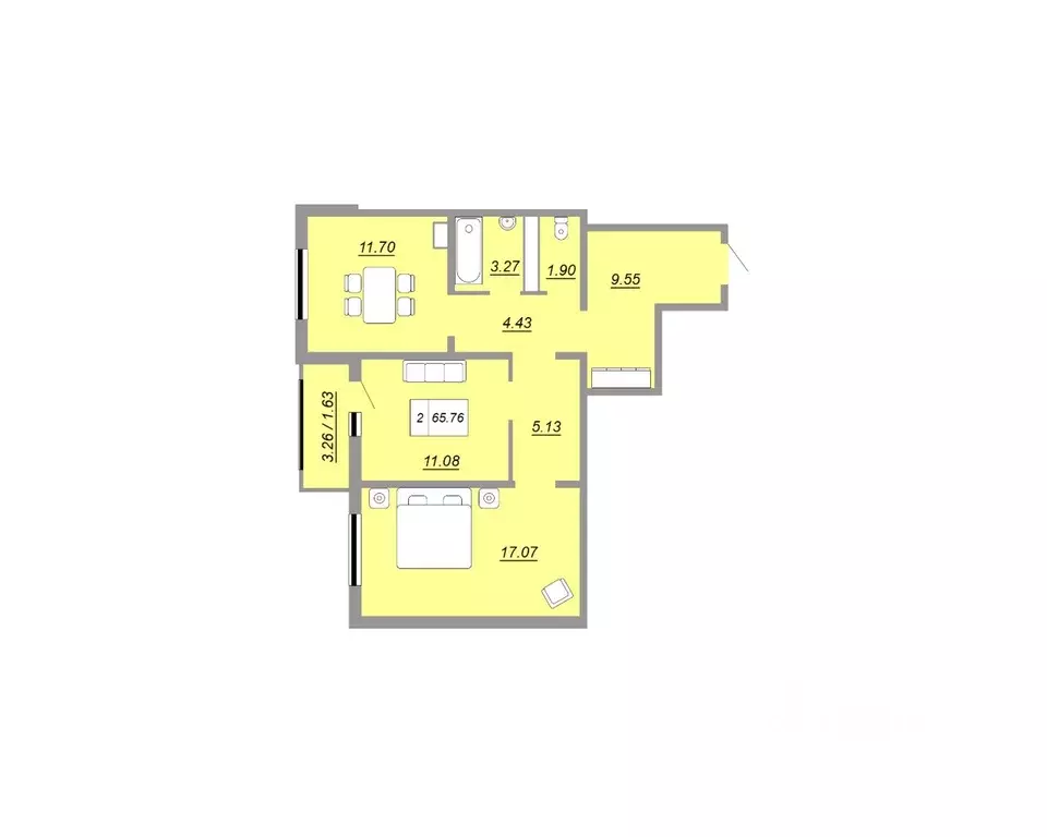 2-к кв. Оренбургская область, Оренбург ул. Юркина, 8 (65.76 м) - Фото 0