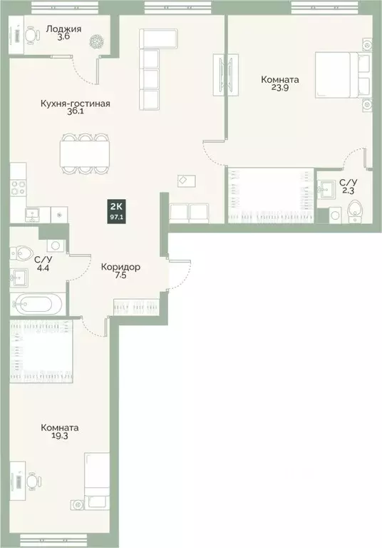 Свободной планировки кв. Курганская область, Курган Заозерный ... - Фото 1