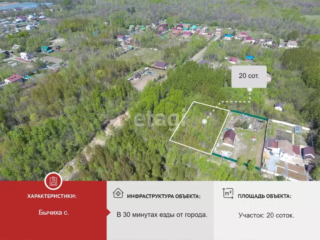 Участок в Хабаровский край, Хабаровский район, с. Бычиха ул. Якутская ... - Фото 1