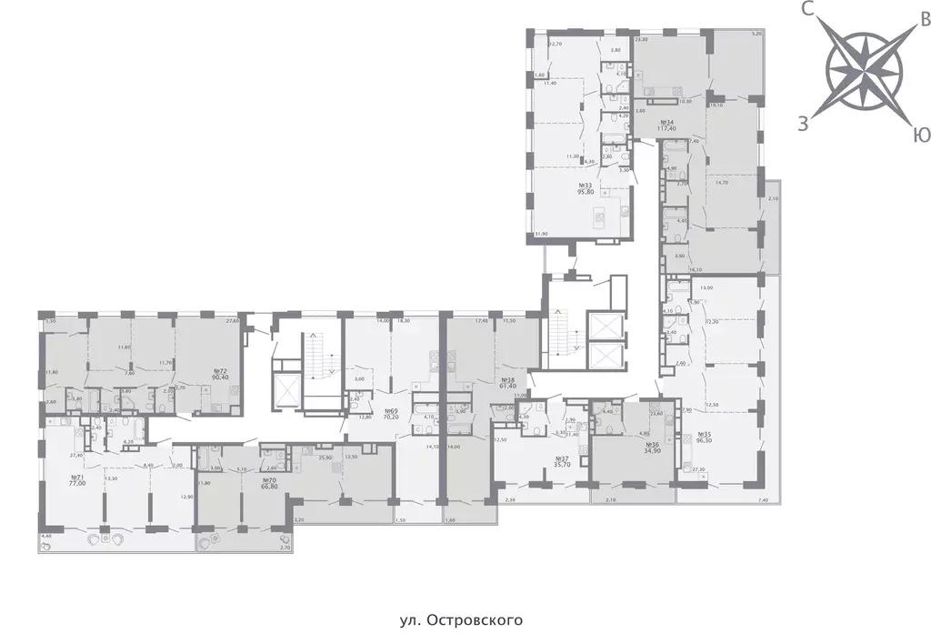 2-к квартира, 61.4 м - Фото 1