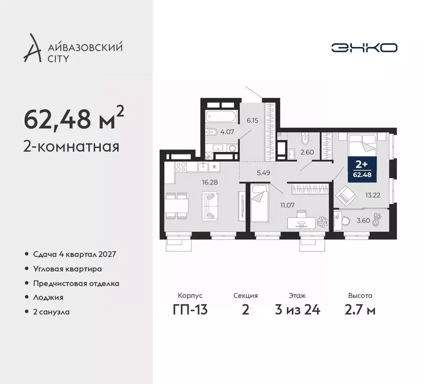 2-к кв. Тюменская область, Тюмень Айвазовский Сити жилой комплекс ... - Фото 1