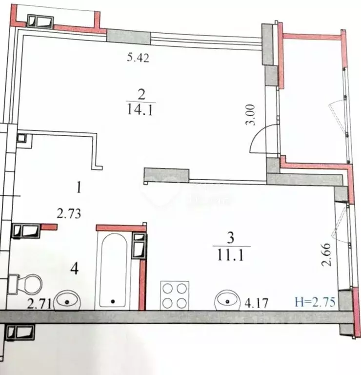 1-к кв. Волгоградская область, Волгоград Ангарская ул., 100А (33.6 м) - Фото 2