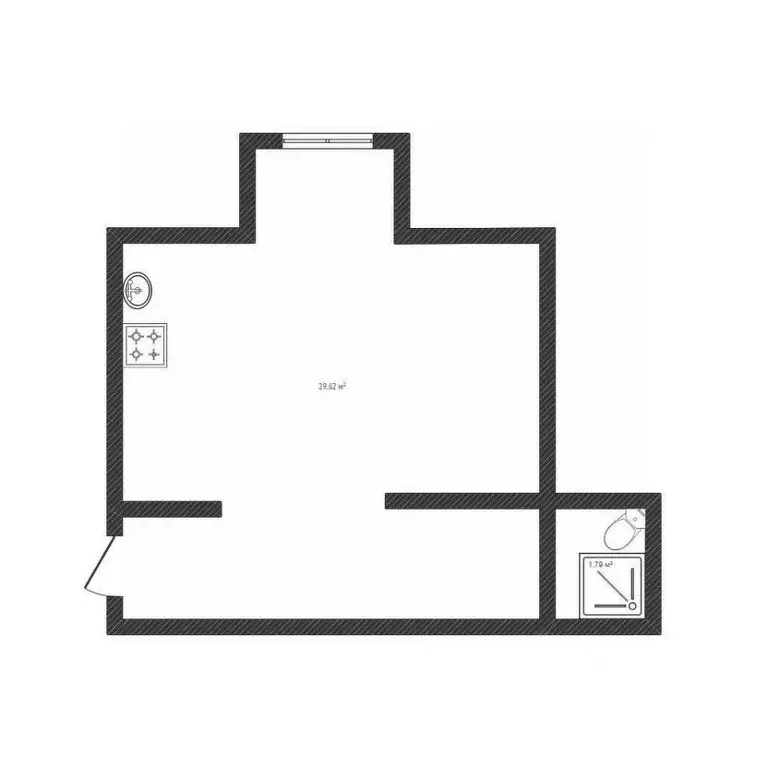 Студия Белгородская область, Белгород ул. Семейная, 13 (31.2 м) - Фото 1