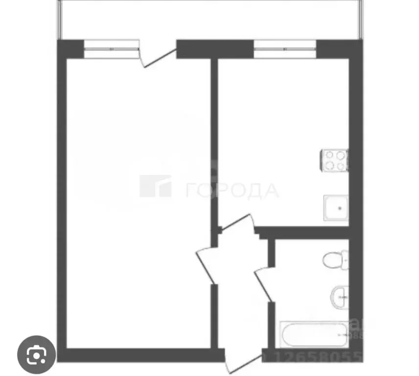 1-к кв. Кемеровская область, Новокузнецк просп. Н.С. Ермакова, 2 (37.8 ... - Фото 2