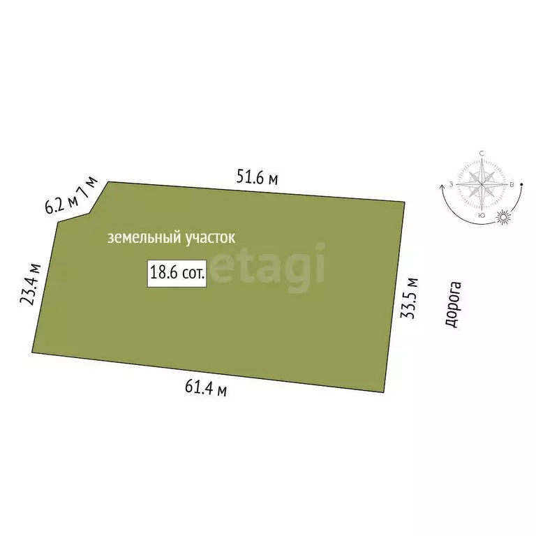 Участок в Богандинский, Кооперативная улица (18.55 м) - Фото 0