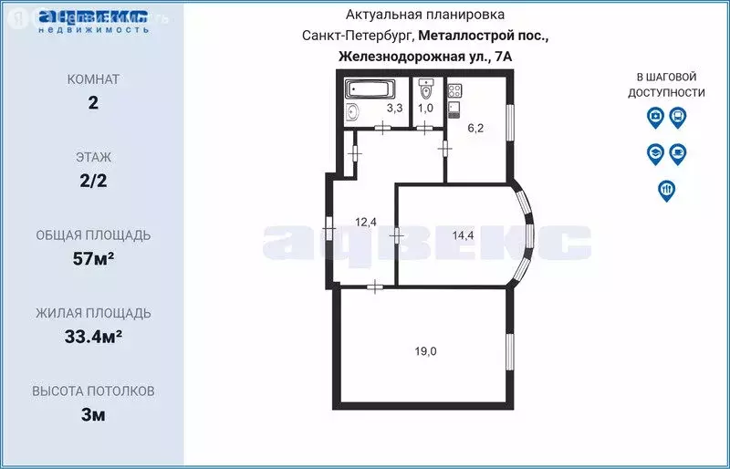 2-комнатная квартира: посёлок Металлострой, Железнодорожная улица, 7 ... - Фото 1