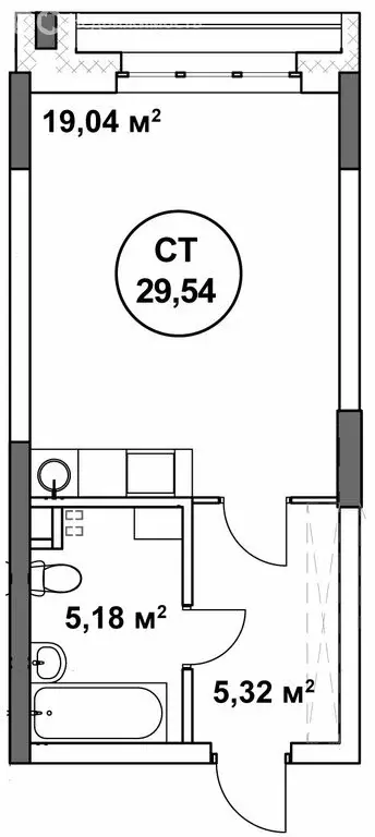 1-комнатная квартира: Нижний Новгород, Нижегородский район (29.54 м) - Фото 1