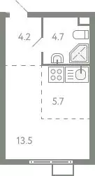 Квартира-студия: Молоково, жилой комплекс Ново-Молоково, 13 (26.6 м) - Фото 1