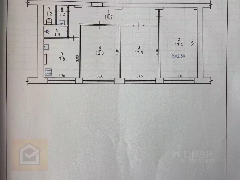 3-к кв. Севастополь ул. Горпищенко, 44 (64.5 м) - Фото 1