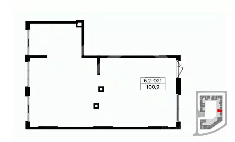Помещение свободного назначения в Москва № 160 кв-л, 1Вк8 (101 м) - Фото 2