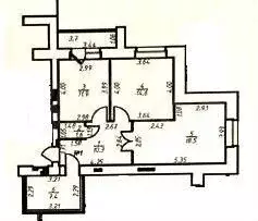2-к. квартира, 64,3 м, 1/9 эт. - Фото 0