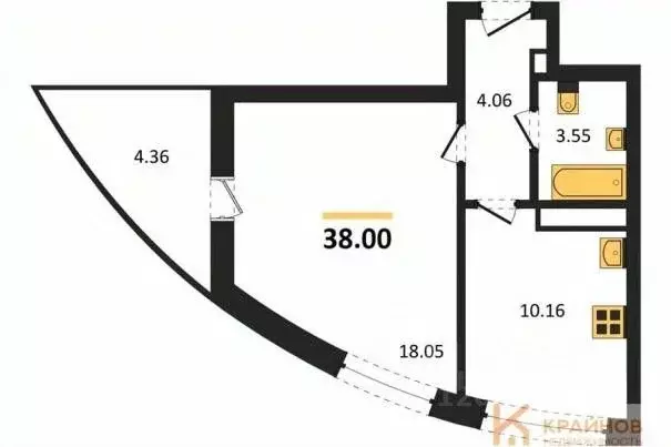 1-к кв. Воронежская область, с. Новая Усмань, Южный мкр  (38.0 м) - Фото 0