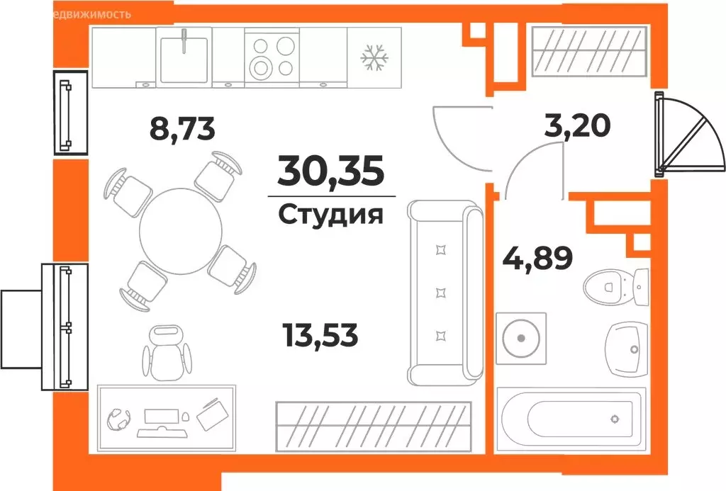 1-комнатная квартира: Хабаровск, Железнодорожный район (30.35 м) - Фото 1