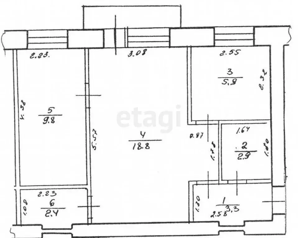 2-комнатная квартира: Ишимбай, Революционная улица, 21 (43.1 м) - Фото 1