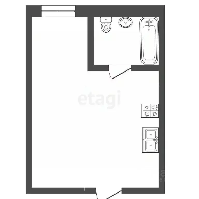 Студия Ставропольский край, Пятигорск ул. Адмиральского (19.0 м) - Фото 1